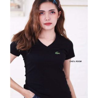 ♥️ เสื้อยืดรัดรูปนมโตคอวี LACOSE ♥️ F