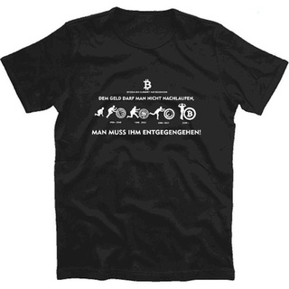 เสื้อยืดผ้าฝ้ายพิมพ์ลายแฟชั่น พร้อมส่ง เสื้อยืด พิมพ์ลาย Bitcoin Man Darf Gli Soldi Di Non Dorebbe Correre Dietro I Dee
