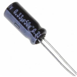 C Capacitor 0.33uF 50V (10ชิ้น) ตัวเก็บประจุ อิเล็กโทรไลต์ คาปาซิเตอร์