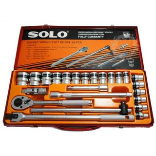 SOLO ประแจบล็อกชุดโซโล 24 ตัวชุด Socket Wrench Set No. SOLO-524-24