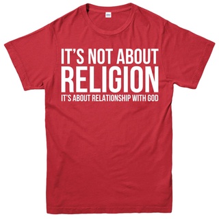 เสื้อยืดผ้าฝ้ายพิมพ์ลายแฟชั่น เสื้อยืดลําลอง แขนสั้น คอกลม พิมพ์ลาย World Religion Day Not About Relationship With God S