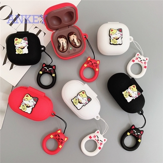 Samsung Galaxy Buds Live / Buds Pro / Buds + Plus Case Cute Fortune Cat Luckly Earphone Cover for Samsung Galaxy Buds+ Plus Live Soft Silicone Case with ring Anti-shock Case Headphone Wireless Headset Earbuds Waterproof Case Shockproof Protective Skin