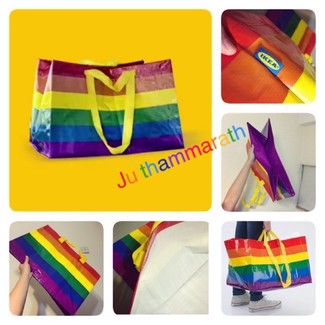 IKEA KVANTING Rainbow Pride Multicolored Bag กระเป๋าสีรุ้ง ของแท้ แน่นอน จาก ออสเตรเลีย