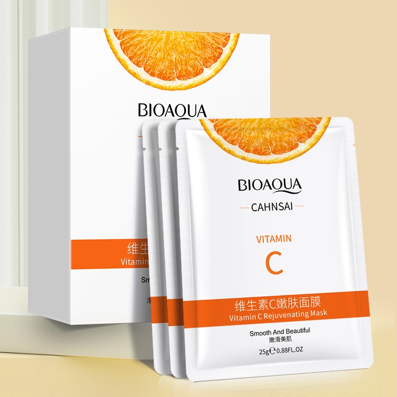 Face Mask & Packs 5 บาท มาร์คหน้า Bioaqua วิตามินซี มาส์กหน้า เพิ่มความชุ่มชื้นที่สกัดวิตามินเต็มซอง Beauty
