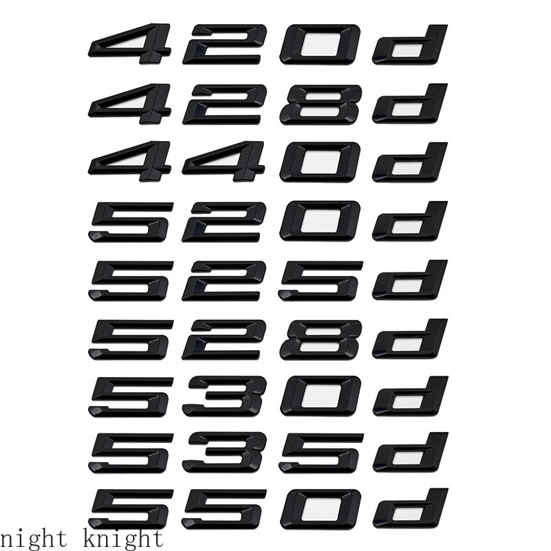 สติ๊กเกอร์ตัวอักษรภาษาอังกฤษสีดําและสีเงิน 420 d 428 d 520 d 530 d สําหรับตกแต่งรถยนต์ bmw