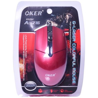 Oker Mouse Optical รุ่น A-216 G-Laser Usb ใช้ได้ทุกพื้นผิว