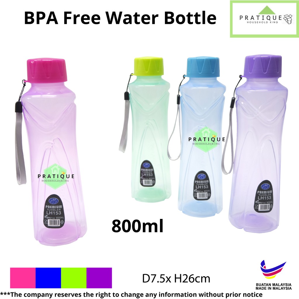 ขวดน้ําขนาด 800 มล. Round BPA Free Premium / Air Botol 800ml BPA Free