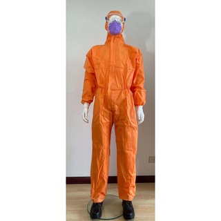 ชุด PPE สีส้ม จีวร ป้องกันละอองฝอย สารคัดหลั่ง เชื้อโรค