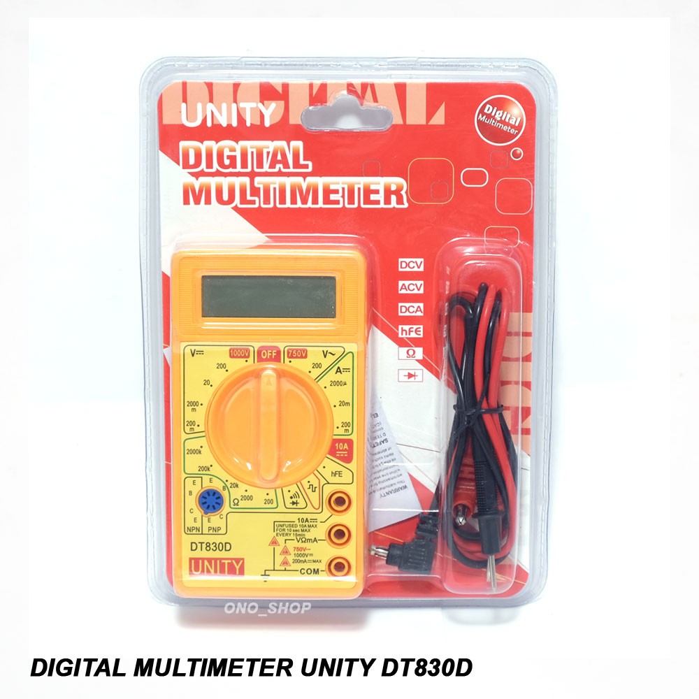 มัลติมิเตอร์แบบดิจิตอล Unity DT830D