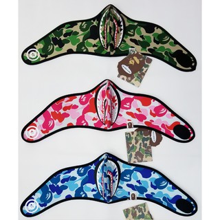 A BATHING APE BAPE หน้ากากอนามัย ลายพราง ฉลาม เรียบง่าย สไตล์ญี่ปุ่น แฟชั่นสําหรับผู้ชาย ผู้หญิง 01