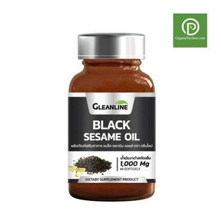 GLEANLINE ผลิตภัณฑ์เสริมอาหาร น้ำมันงาดำ 1000 มก. ตรากลีนไลน์ Black Sesame Oil 1000 mg. (60 Softgels)