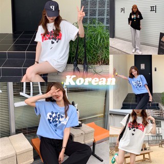 Korean เสื้อยืดเกาหลีโอเวอร์ไซส์ SADEV ตัวใหญ่ สกีนลายหัวใจ ผ้าเด้ง ผ้าไม่ติดตัว ระบายอากาศ คลายความร้อนดีเยี่ยม รุ่น999