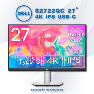 Dell S2722QC 27-inch 4K USB-C Monitor - UHD (3840 x 2160) Display, 60Hz Refresh Rate, 8MS Grey-to-Grey Response Time (Normal Mode), Built-in Dual 3W Speakers, 1.07 Billion Colors - Platinum Silver