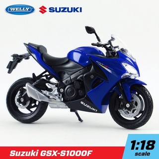 รถมอเตอร์ไซต์ 1:18 2017 Suzuki GSX-S1000F [Welly]