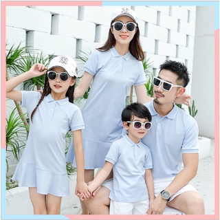ชุดครอบครัว เสื้อยืดโปโล สีฟ้า พลัสไซซ์ สําหรับผู้ชาย และผู้หญิง เหมาะกับคณิตศาสตร์