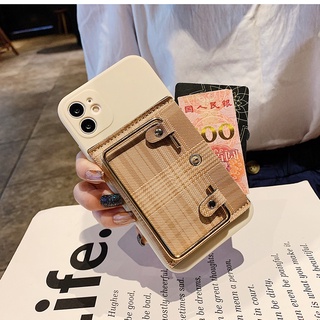 Muti function Lattice card holder soft phone case ซองใส่บัตรโทรศัพท์ เคส xiaomi poco x3 pro GT M3 F2 F3 PRO redmi 9T mi A1 A2 A3 10T PRO NOTE 10 LITE back cover