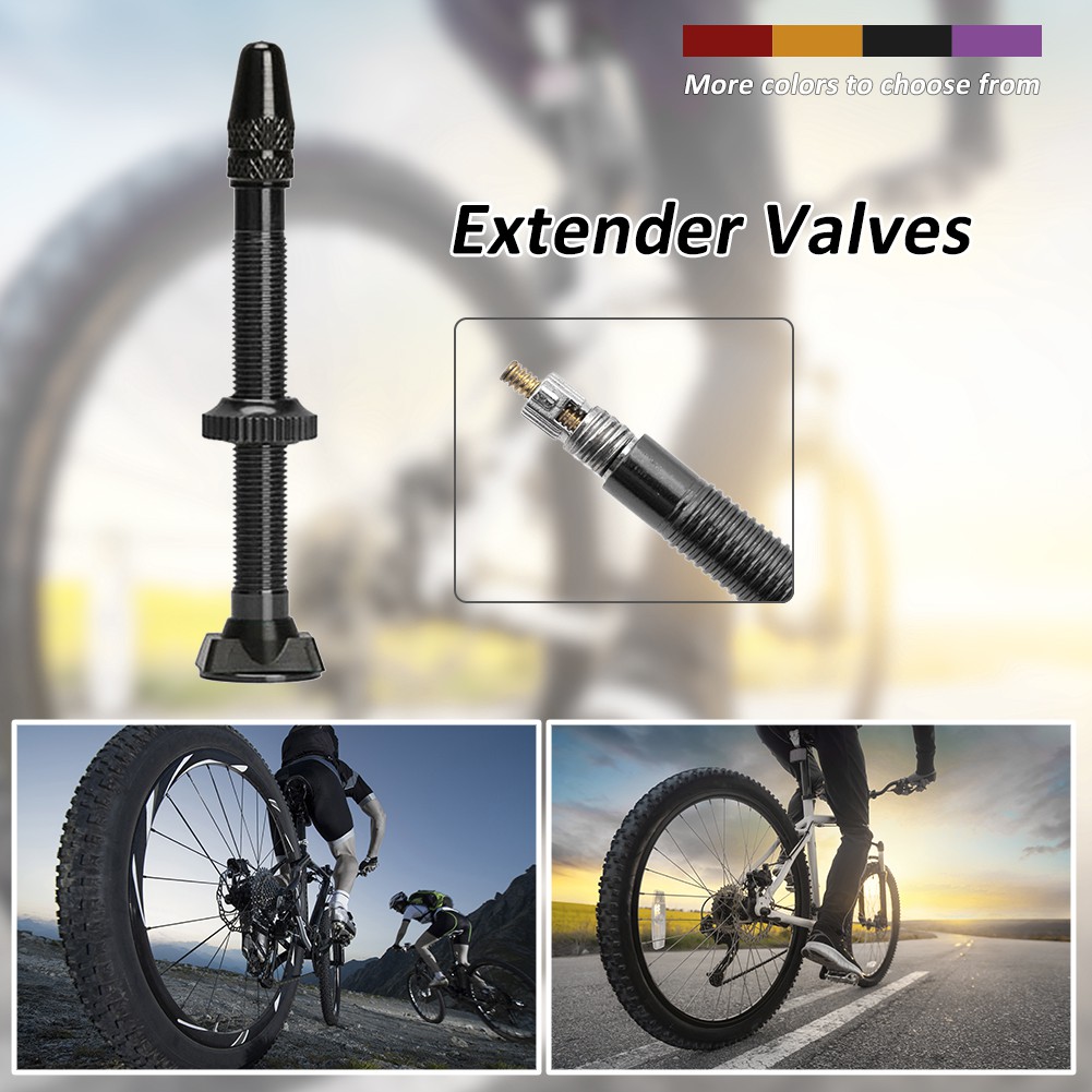 Alloy Tubeless Presta Valve Stems Tyre Accessories Extender MTB Road Bike 2pcs