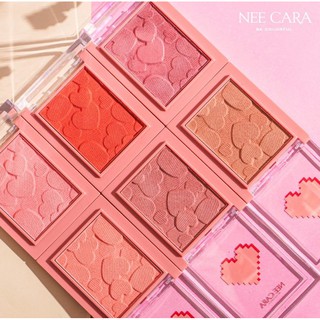 NEE CARA MINI HEART BLUSH ON N327  บลัชออน 6 สี มาในแพคเกจน่ารักละมุน หัวใจกรุบกริบ