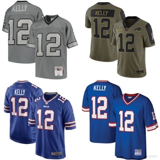 YT3 Buffalo Bills NFL Football Jersey No.12 KELLY Tshirt Top Legend Jersey Loose Sport Tee Unisex Plus Size TY3