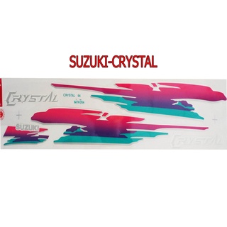 A สติ๊กเกอร์ติดรถมอเตอร์ไซด์ สำหรับ SUZUKI-RC110 CRYSTAL สีน้ำเงิน