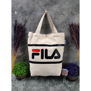 FILA กระเป๋าผ้าแคนวาสเนื้อหนา