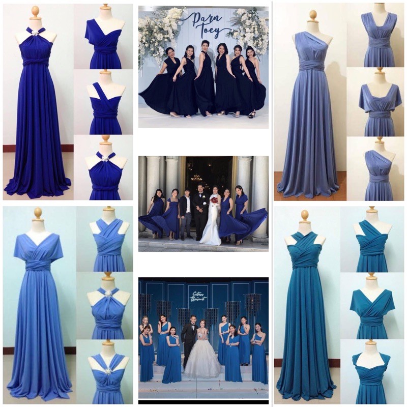 พร้อมส่ง Infinity dress ฟรีสไตล์ ปรับเปลี่ยน ได้หลายแบบ  ออกแบบผูกเองได้ง่าย เนื้อผ้าหนาอย่างดี