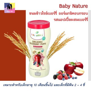 เบบี้เนเชอร่า ข้าวไรซ์เบอร์รี่อบกรอบ รสแอปเปิ้ล 40 กรัม Baby Nature Organic Riceberry Crisp Rice Apple Flavor Berries