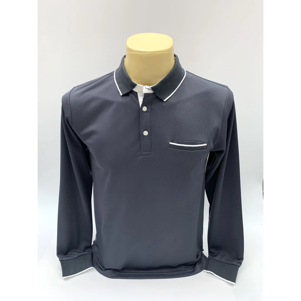 เสื้อโปโลผู้ชายแขนยาว รุ่น C59 AIR รหัส 087-2 เสื้อใส่ทำงานหรือกันหนาวกันลม KINGBERRY SHOP
