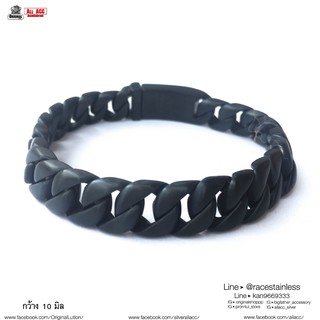 สร้อยข้อมือ ดำด้าน 10มิล สแตนเลสแท้ stainless 316l กำไล โซ่ โซ่ข้อมือ ข้อมือ สร้อย กำไลโซ่ เลส เลสข้อมือ เลสโซ่