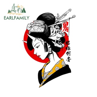 Earlfamily สติกเกอร์ ลายการ์ตูนอนิเมะ Samurai สไตล์ญี่ปุ่น สําหรับตกแต่งรถยนต์ รถจักรยานยนต์ 13 ซม. x 8.8 ซม.