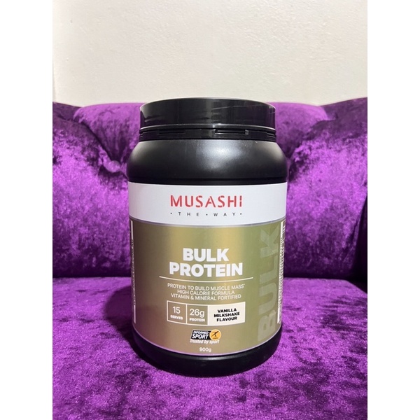 MUSASHI Bulk Mass Gain Vanilla  คนที่ต้องการเพิ่มการเจริญเติบโตของกล้ามเนื้อ MUSASHI BULK PROTEIN 90