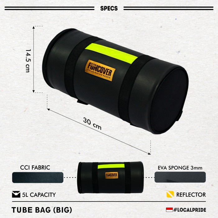 AUTOSHOPE Tube Bag กล่องเสื้อกันฝน Seat Tank Tube Bag กระเป๋าเดินทางมอเตอร์ไซค์ FUNCOVER