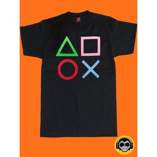 เสื้อโลโก้กระดุมคอนโซล Play Station hhJ