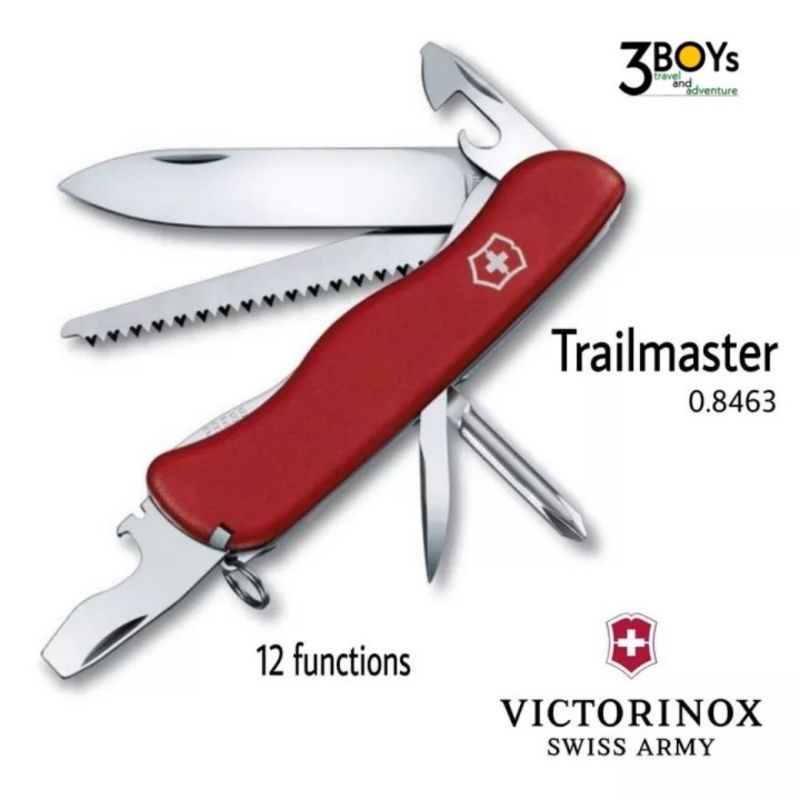Victorinox Trailmaster มีด 12 ฟังก์ชั่น มีระบบล๊อคใบมีดแบบLiner lock มีที่เปิดขวดใหญ่ แข็งแรง น่าใช้
