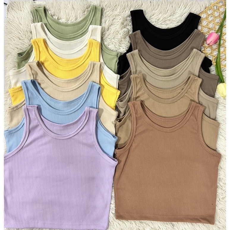 เสื้อครอป candy top พร้อมส่ง สไตล์เกาหลี สินค้าจากโรงงานโดยตรง ราคาถูก Shopee Lazada