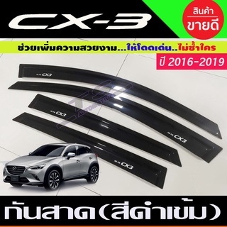 🔥ใช้TSAU384 ลดสูงสุด80บาท🔥CX3 คิ้วกันสาดประตู กันสาดประตู กันสาด สีดำ มาสด้า ซีเอ็ก3 Mazda CX3 2017 2018 2019 ลาย R