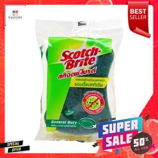 ฟองน้ำพร้อมใยขัด SCOTCH-BRITE ANTIBACTERIAL 3x4 นิ้ว สีเขียวSCRUB SPONGE SCOTH-BRITE ANTIBACTERIAL 3X4IN GREEN