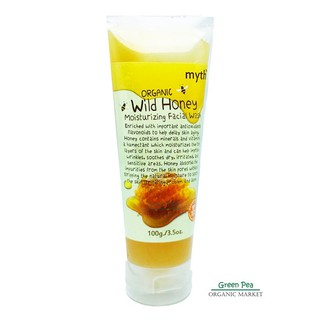 Myth ,เจลล้างหน้า สูตรน้ำผึ้งป่าออร์แกนิก ,Organic wild Honey Moisturizing facial wash , 100 g.