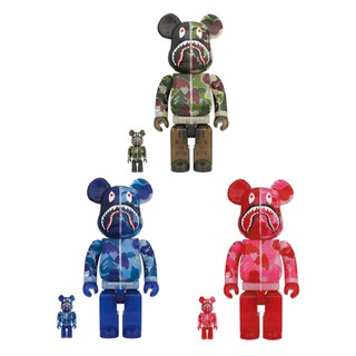 Bearbrick Bape Clear ABC Camo Shark Set 100% + 400% (6 ตัว)