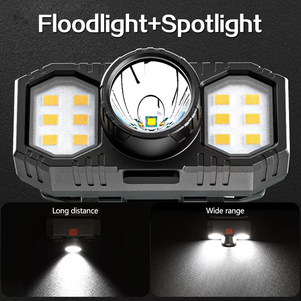 3ไฟ ไฟฉายคาดหัว LED 5000LM ไฟฉายคาดศีรษะแรงสูง ไฟสว่างแบบXPE/COB ไฟฉายเดินป่า ชาร์จแบตได้ ไฟคาดหัว ไฟส่องกบ กันน้ำ Headl