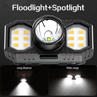3ไฟ ไฟฉายคาดหัว LED 5000LM ไฟฉายคาดศีรษะแรงสูง ไฟสว่างแบบXPE/COB ไฟฉายเดินป่า ชาร์จแบตได้ ไฟคาดหัว ไฟส่องกบ กันน้ำ Headl