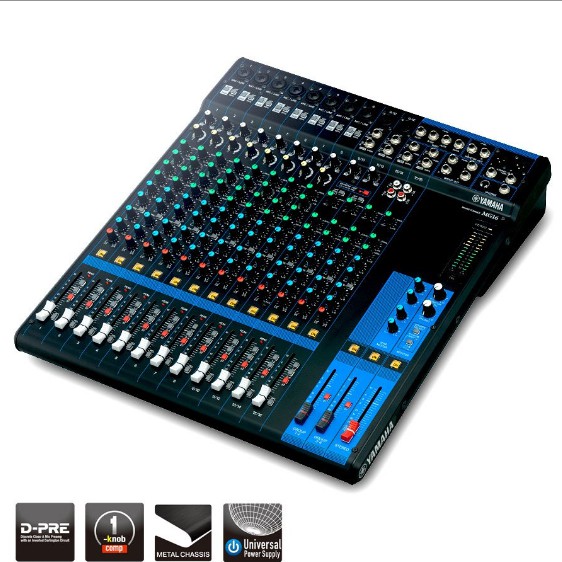 YAMAHA MG16 Mixer  16-Channel Mixing Console: Max. 10 Mic / 16 Line Inputs (8 mono + 4 stereo) 4 GRO