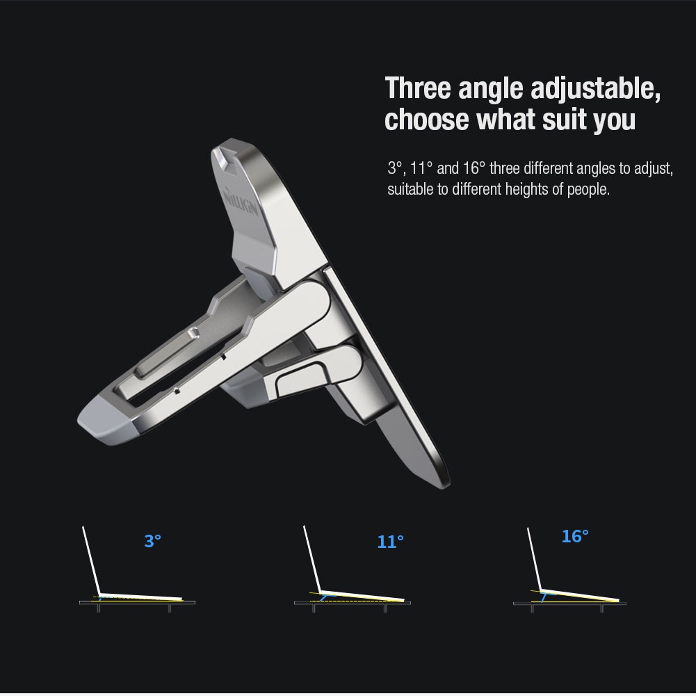 Nillkin Mini แบบพกพา 14-17 นิ้วขาตั้งแล็ปท็อปสากลอลูมิเนียม MacBook Desktop Holder Cooling