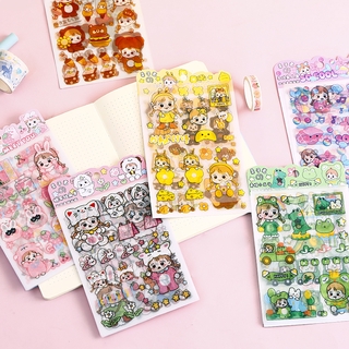 สติ๊กเกอร์การ์ตูนเด็กผู้หญิงน่ารัก 4 แผ่น