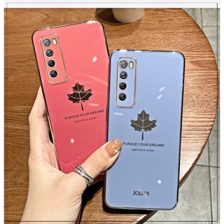 เคสโทรศัพท์มือถือแบบนิ่ม ทรงสี่เหลี่ยม ลายใบเมเปิ้ล สําหรับ Vivo 1907 1920 1919 1818 1819 1935 1938 1915 1901 1906 1902 1903 1904