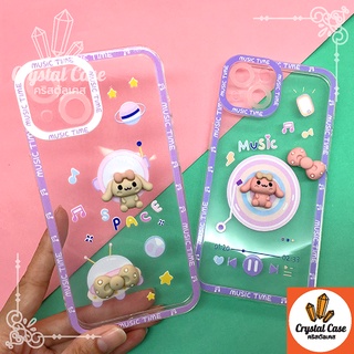 เคสมือถือนิ่มใสกันกล้อง 7+ 11 13ซิลิโคน TPU ติดการ์ตูนกระต่ายนูน