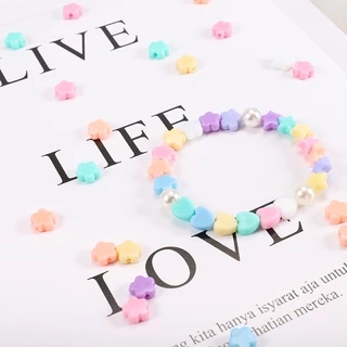 100pcs CCBลูกปัด ลูกปัดอะคริลิค ลูกปัดรักดอกไม้ดาว ลูกปัด สำหรับเครื่องประดับแฟชั่นลูกปัด DIY