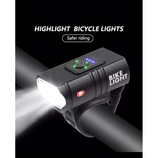 ไฟจักรยาน 10W 800LM 6 โหมด USB แบบชาร์จ MTB ชุดไฟหน้ารถจักรยาน