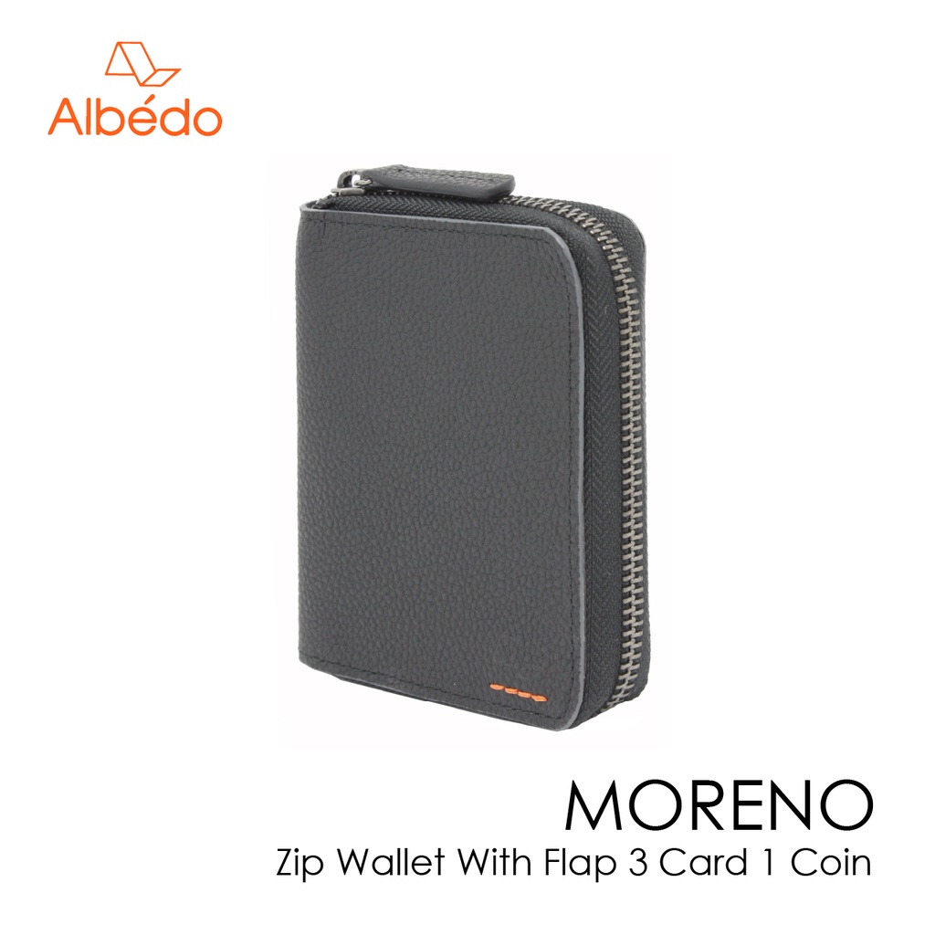 [Albedo] MORENO ZIP WALLET WITH FLAP 3 CARD 1 COIN กระเป๋าสตางค์/กระเป๋าใส่เหรียญ/กระเป๋าใส่บัตร รุ่น MORENO - MN01499