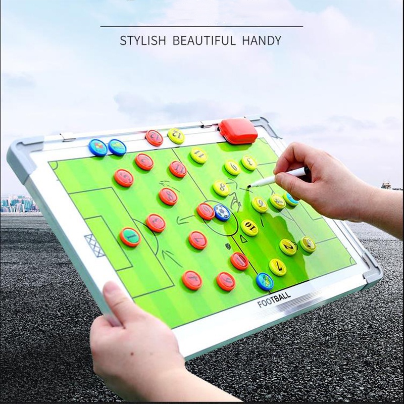 ฟุตบอลกระดานกลยุทธ์ Tactics BOARD Coaching Match บอร์ดฝึกชุด แถมฟรี ปากกาเขียนแผน แม่เหล็กผู้เล่น และแปรงลบ